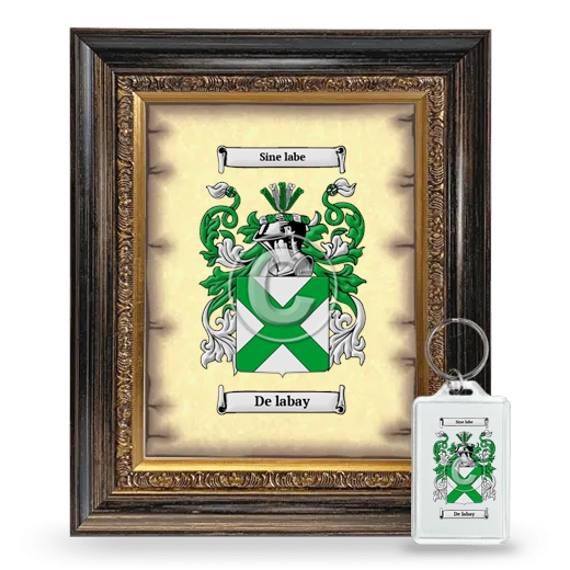 De labay Framed Coat of Arms and Keychain - Heirloom